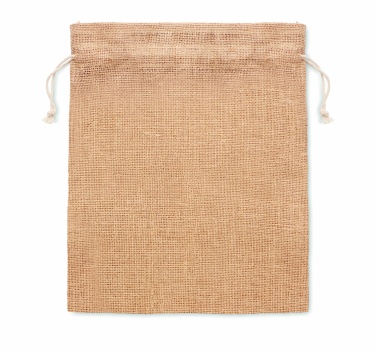 Logo trade promotional merchandise image of: Small jute gift bag 14 x 22 cm