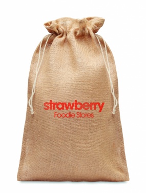 Logo trade promotional gift photo of: Large jute gift bag 30x47 cm