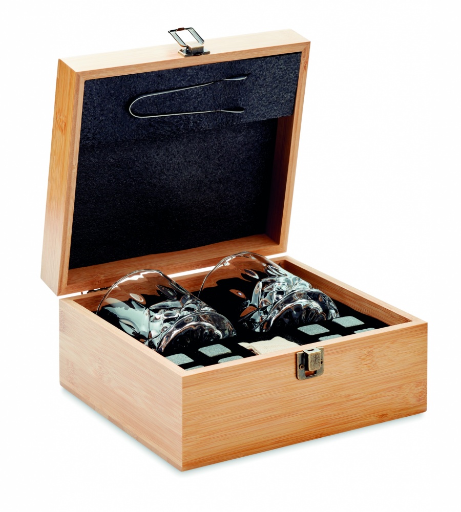 Logotrade promotional item image of: Whisky set in bamboo box