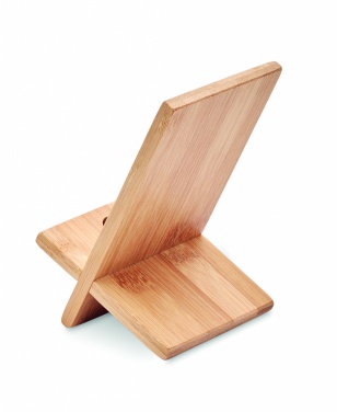 Logo trade promotional products image of: Bamboo phone stand/ holder WHIPPY