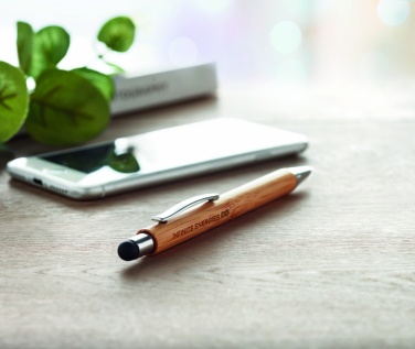 Logotrade corporate gift image of: Bamboo ballpoint pen with blue ink