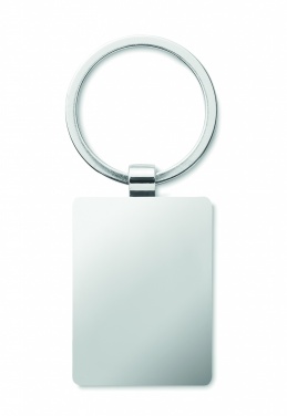 Logo trade advertising products image of: Rectangular key ring bamboo WEST