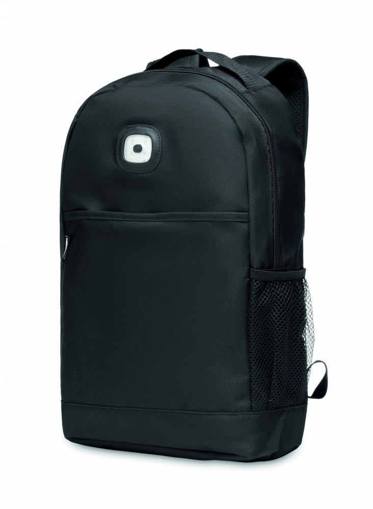 Logo trade promotional giveaways picture of: Backpack in RPET & COB light