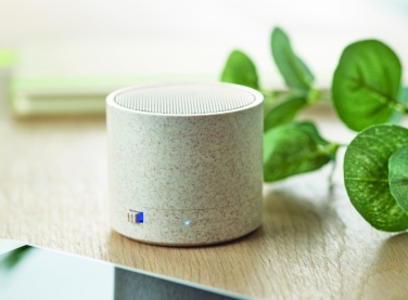 Logo trade promotional merchandise picture of: 3W speaker in wheat straw/ABS