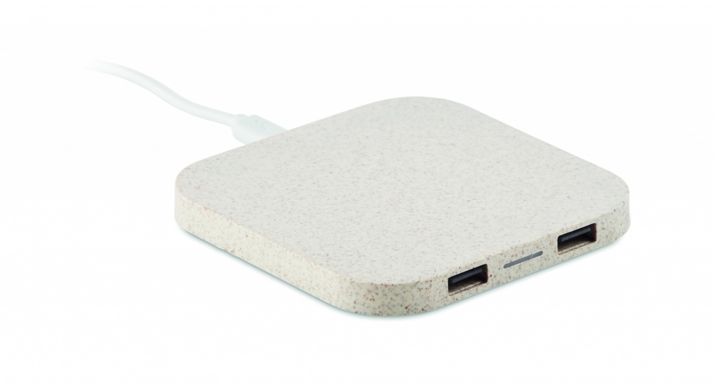 Logo trade promotional items image of: Hub charger wheat straw/ABS 5W