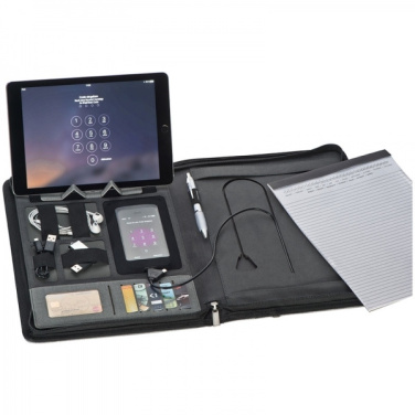 Logo trade promotional merchandise photo of: A4 folder with power bank Elda