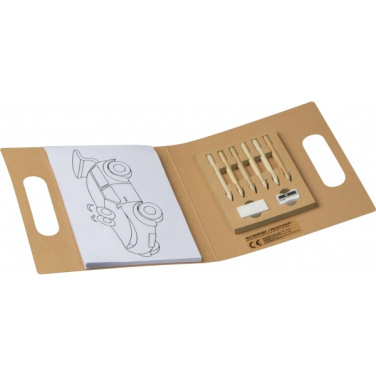 Logo trade business gift photo of: Kids coloring book with colored pencils FORIO