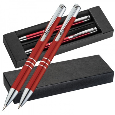 Logotrade promotional gift image of: Metal writing set CLAREMONT
