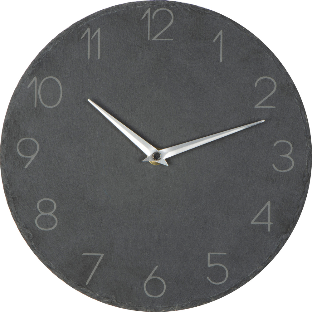 Logo trade promotional gifts picture of: Slate wall clock GRAZ