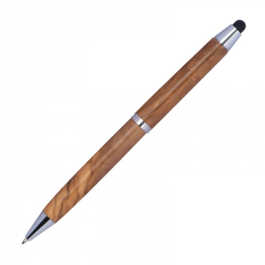 Logo trade promotional merchandise picture of: Wooden ballpen with touch function ERFURT