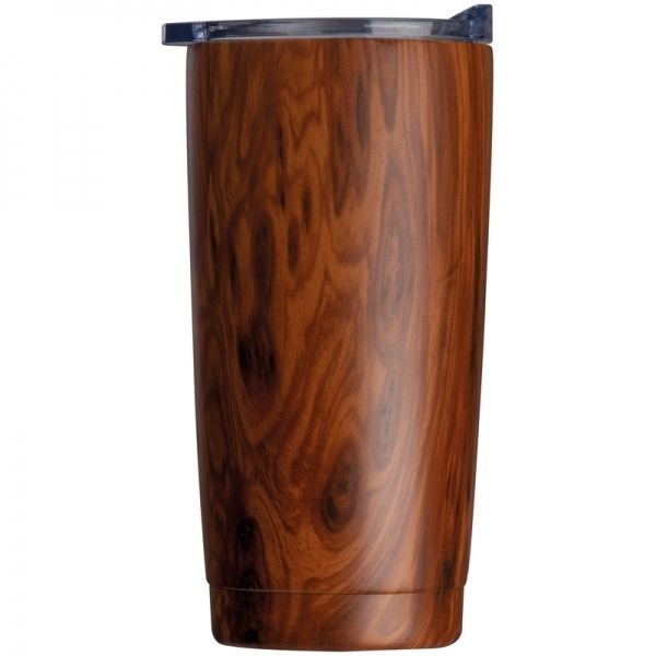 Logo trade corporate gifts picture of: Stainless steel mug with wooden look COSTA RICA 550 ml