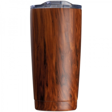 Logo trade advertising products picture of: Stainless steel mug with wooden look COSTA RICA 550 ml