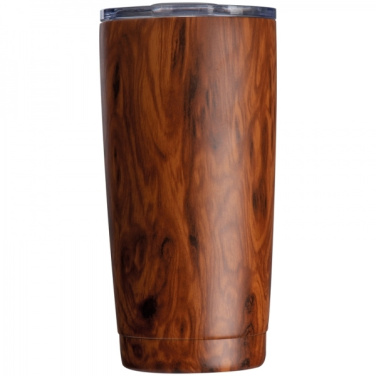 Logotrade corporate gift image of: Stainless steel mug with wooden look COSTA RICA 550 ml