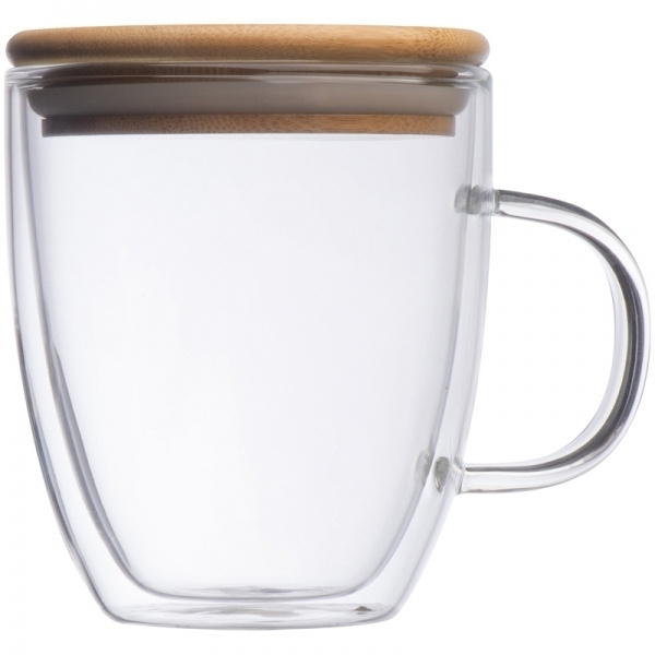 Logotrade promotional product picture of: Double-walled glass cup GERTHE 350 ml