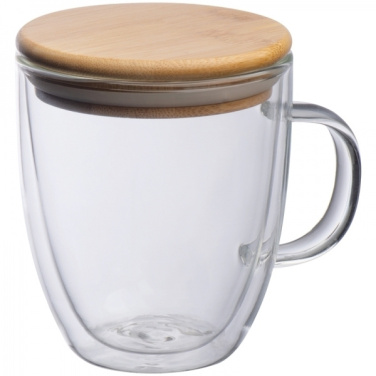 Logo trade advertising products image of: Double-walled glass cup GERTHE 350 ml