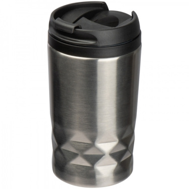 Logo trade business gifts image of: Stainless steel mug with lid ROMA 250 ml