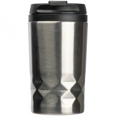 Logo trade promotional giveaway photo of: Stainless steel mug with lid ROMA 250 ml