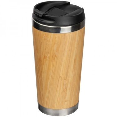 Logotrade promotional merchandise picture of: Stainless steel mug BAMBOOGARDEN 400 ml