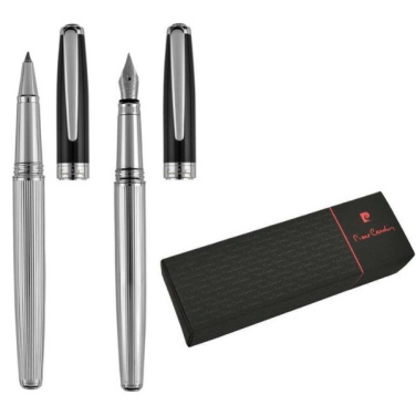 Logo trade promotional gifts image of: Writing set fountain pen & roller CHRISTOPHE Pierre Cardin