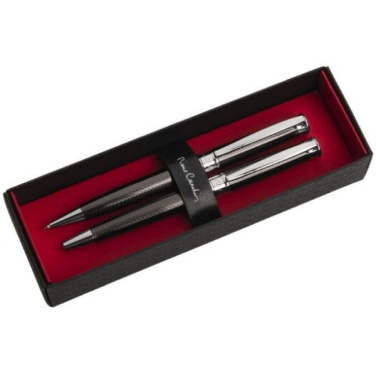 Logo trade corporate gifts image of: Metal set of ballpoint pen and roller ROI