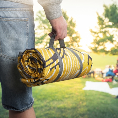 Logo trade promotional gift photo of: Foldable picnic blanket ALVERNIA Schwarzwolf