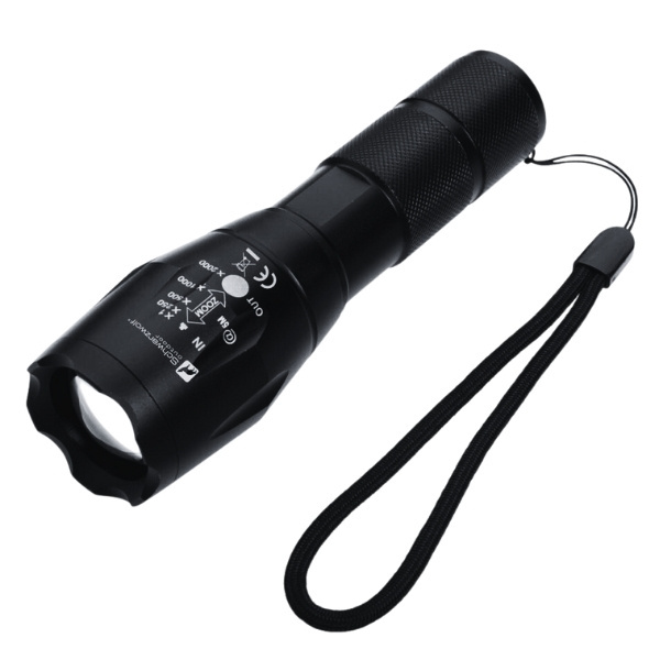 Logo trade corporate gifts image of: Flashlight DELGADA Schwarzwolf