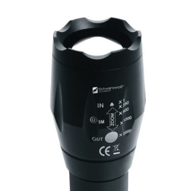 Logotrade promotional product picture of: Flashlight DELGADA Schwarzwolf