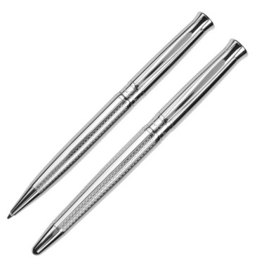 Logo trade promotional products picture of: Metal set of ballpoint pen and roller ROI