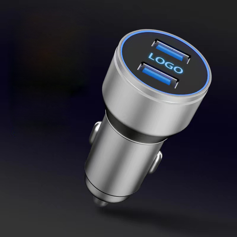 Logo trade promotional gift photo of: Car charger with enlighted logo for engraving