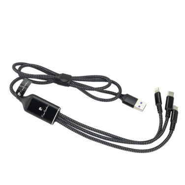 Logo trade promotional product photo of: 3 in 1 cable with elighted logo Pierre Cardin