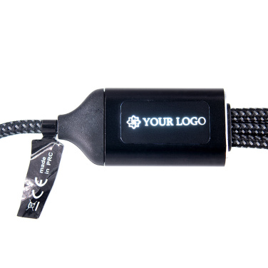 Logo trade promotional giveaways image of: 3 in 1 cable with elighted logo Pierre Cardin