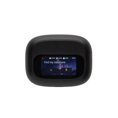 Logo trade promotional merchandise image of: Airtune RCS recycled plastic ANC earbuds with touch screen