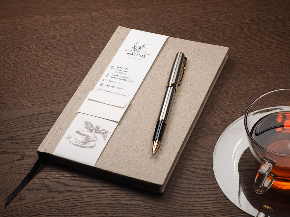 Logo trade promotional product photo of: Recycled Tea Notebook 209734000