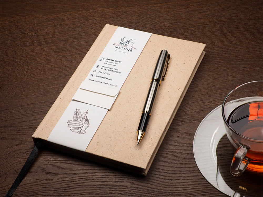 Logo trade promotional products image of: Recycled Banana Notebook 209734200