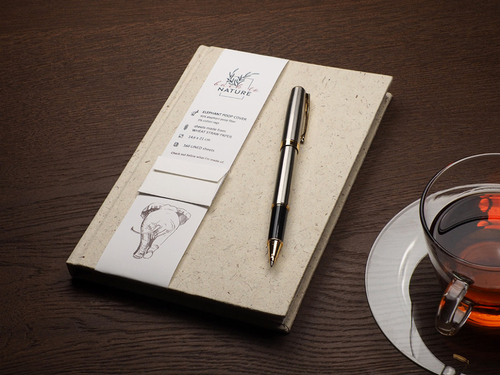 Logo trade promotional product photo of: Recycled Elephant Poo Notebook 209734400