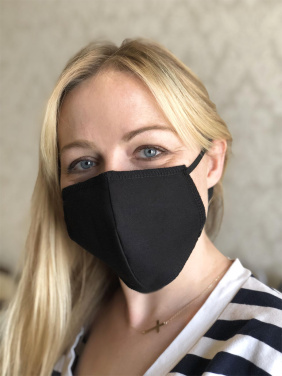 Logo trade promotional gifts image of: BLACK-BLACK cotton face mask 140116500