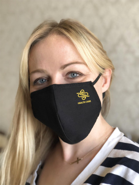 Logotrade promotional merchandise image of: BLACK-BLACK cotton face mask 140116500
