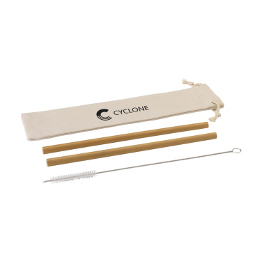 Logo trade promotional merchandise image of: ECO Bamboe Straw Set bamboo straws