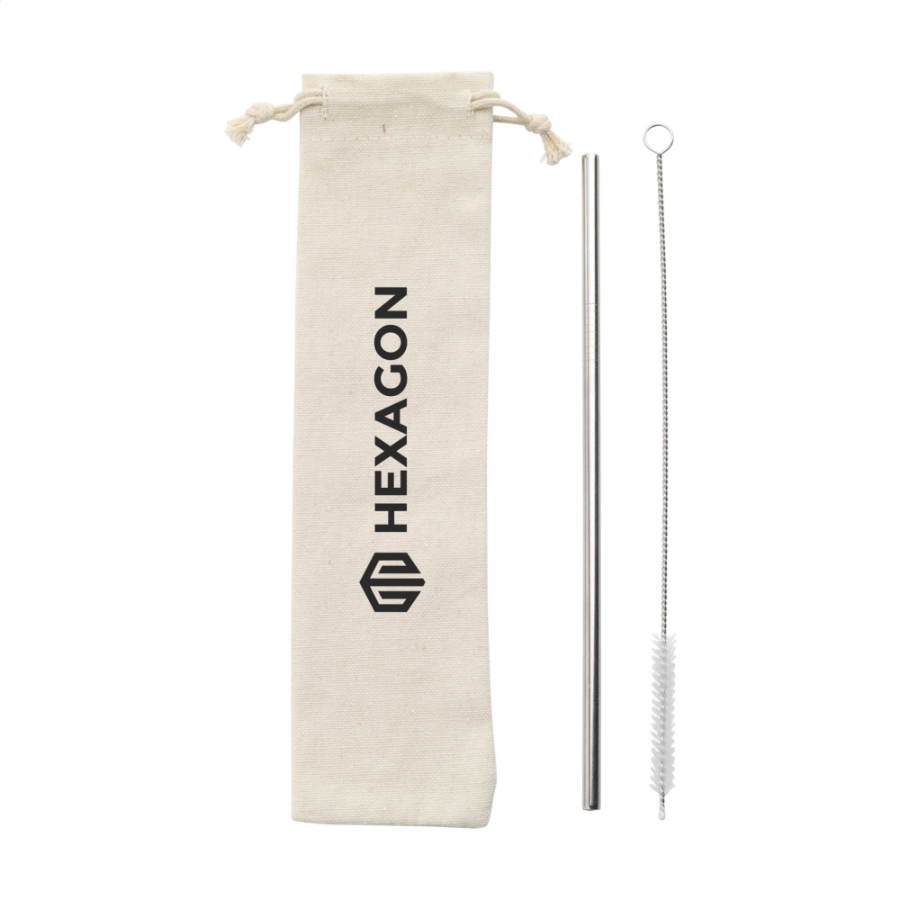 Logotrade promotional giveaway picture of: Reusable 1 piece ECO Straw Set stainless-steel straw