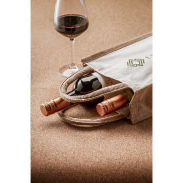 Logo trade promotional products picture of: Jute Canvas Double Wine Bag