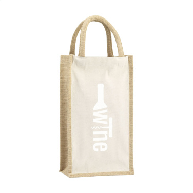 Logotrade promotional item image of: Jute Canvas Double Wine Bag