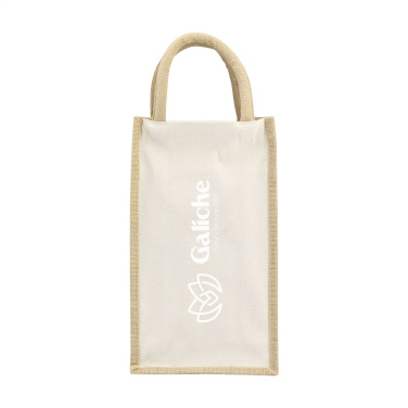 Logo trade promotional products image of: Jute Canvas Double Wine Bag