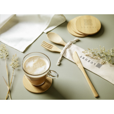 Logo trade promotional items picture of: Bamboo Coaster Set