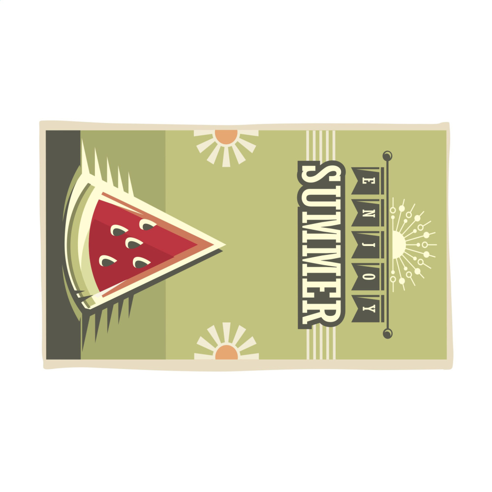 Logo trade corporate gifts image of: Printed RPET BeachTowel 350 g/m² 100x180