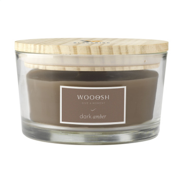 Logo trade promotional merchandise picture of: Wooosh Flame Scented Candle Dark Amber