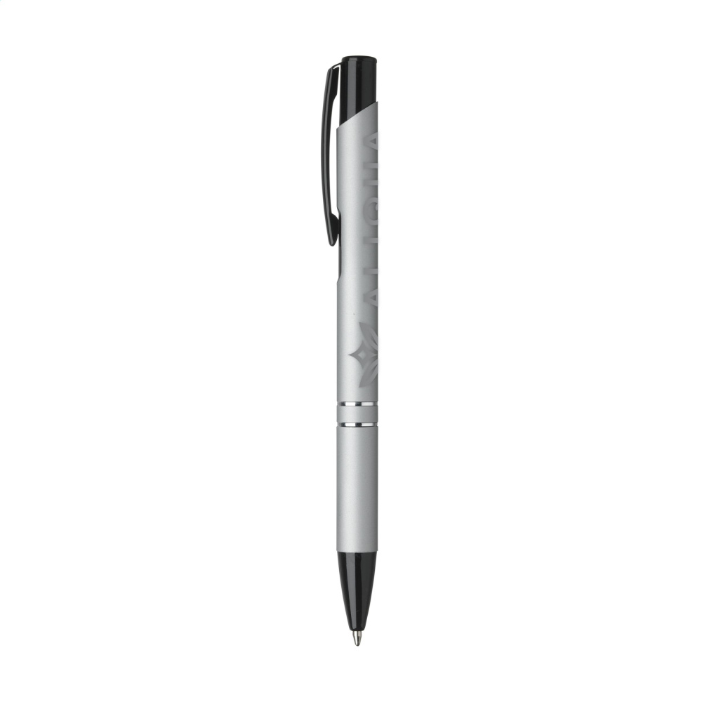 Logo trade business gift photo of: Ebony Rubberised pen