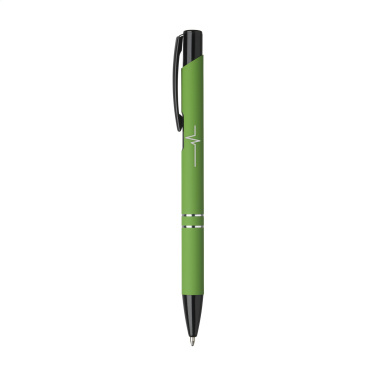 Logo trade promotional merchandise photo of: Ebony Rubberised pen