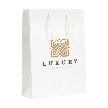 Logo trade promotional gifts picture of: Leaf It Bag recycled with straw fibres (180 g/m²) L