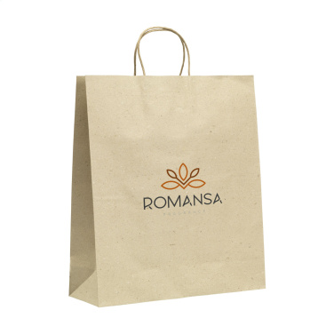 Logo trade promotional items image of: Leaf It Bag recycled grass paper (120 g/m²) XL