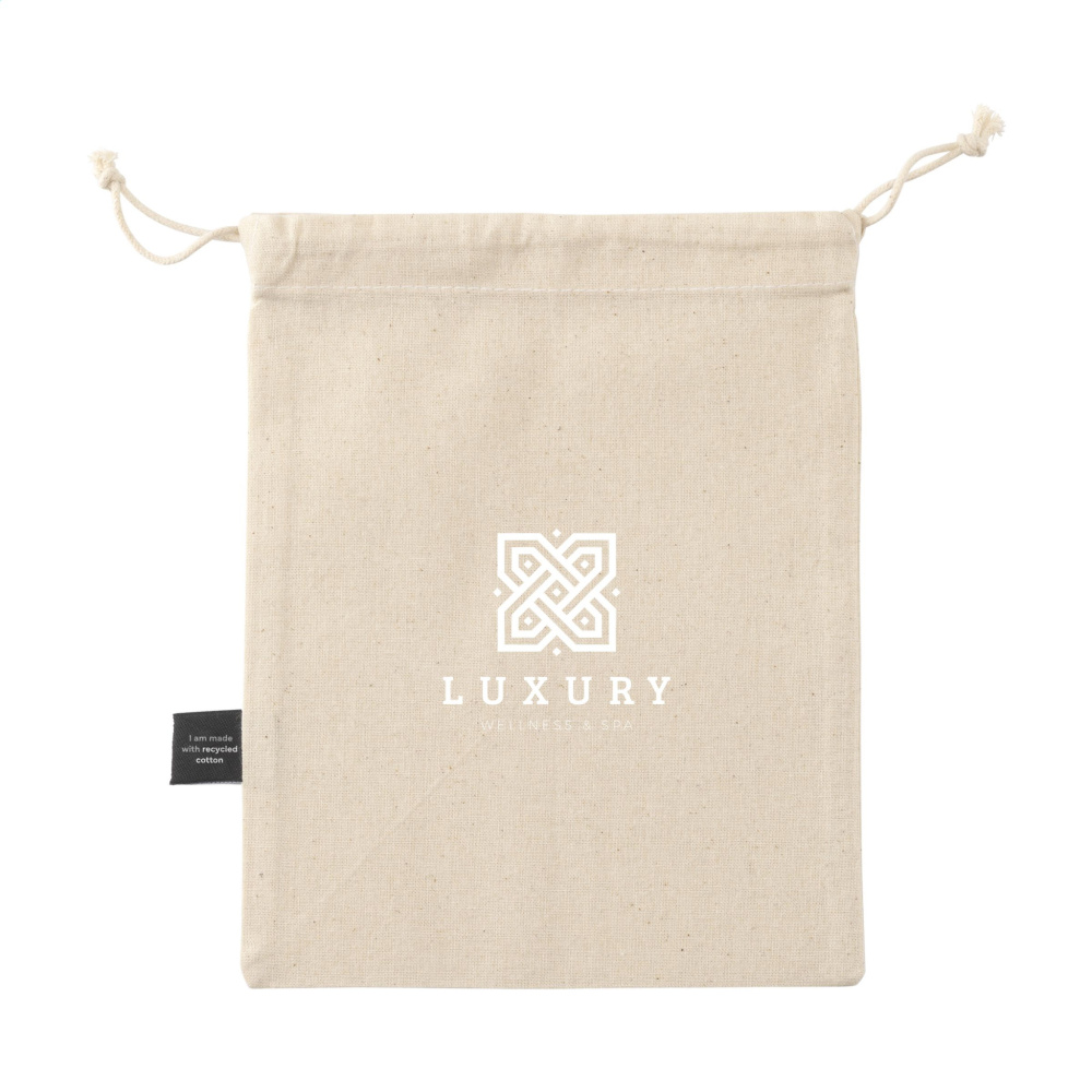 Logotrade promotional merchandise picture of: Gift Pouch Natural GRS Recycled Cotton (150 g/m²) S